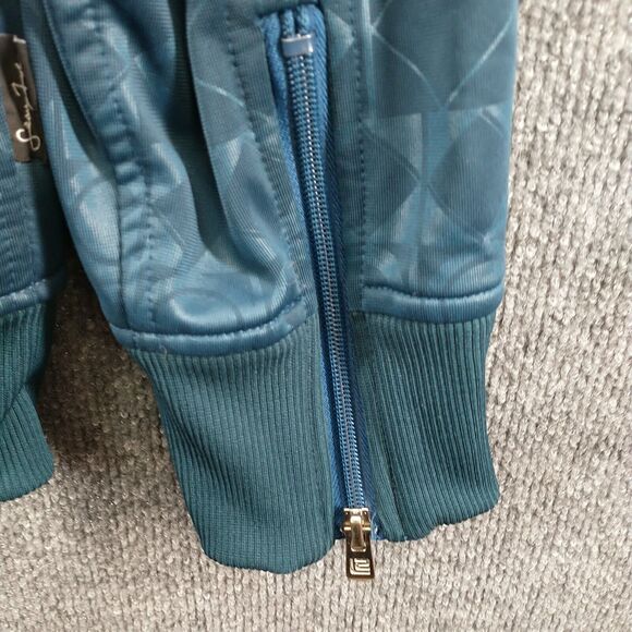 Sean John Men's Full Zip Bomber Jacket Blue XXL 2XL Geometric Zip Sleeve - Picture 10 of 16